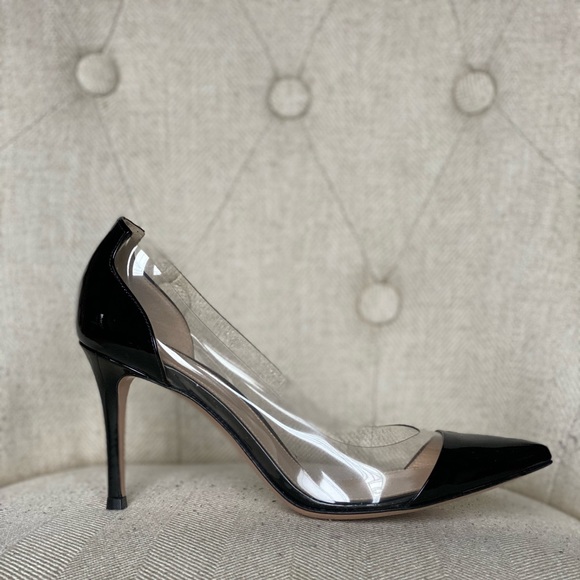 Gianvito Rossi 85 Plexi and Leather Pumps - Picture 1 of 16